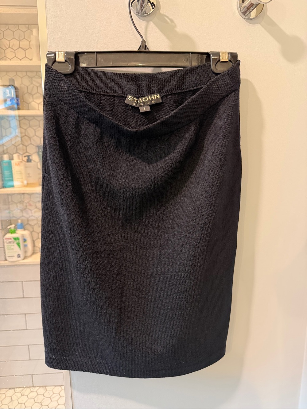St. John Black Knit Pencil Skirt and Blazer
